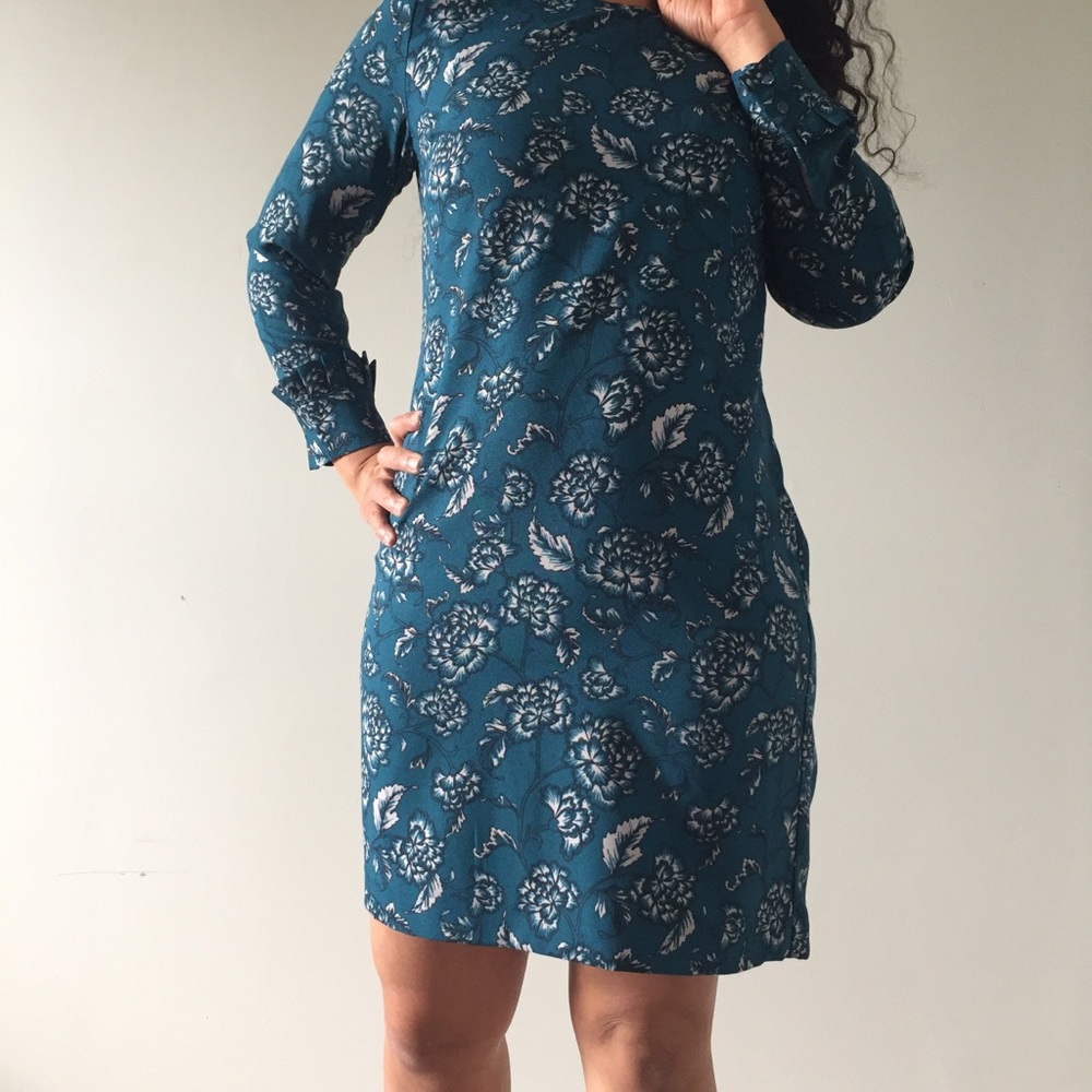 Banana Republic teal floral dress